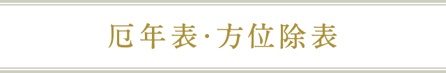 厄年表・方位除表